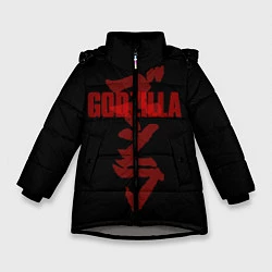 Куртка зимняя для девочки Godzilla: Hieroglyphs, цвет: 3D-светло-серый