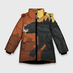 Куртка зимняя для девочки Godzilla: Monster Smoke, цвет: 3D-черный