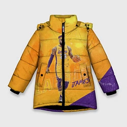 Куртка зимняя для девочки LeBron James: NBA Star, цвет: 3D-черный