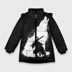 Куртка зимняя для девочки Dark Souls: Howling Wolf, цвет: 3D-черный