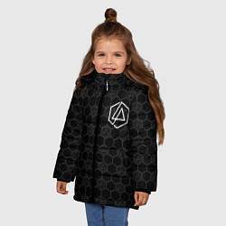 Куртка зимняя для девочки Linkin Park: Black Carbon, цвет: 3D-красный — фото 2