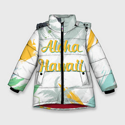 Куртка зимняя для девочки Aloha Hawaii, цвет: 3D-красный