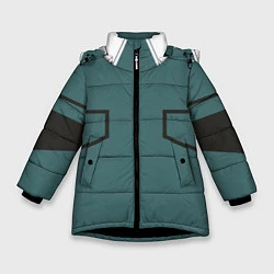 Куртка зимняя для девочки MHA IZUKU MIDORIYA, цвет: 3D-черный