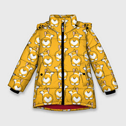 Куртка зимняя для девочки Маленькие Корги, цвет: 3D-красный