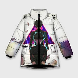 Куртка зимняя для девочки Mob Psycho 100, цвет: 3D-черный