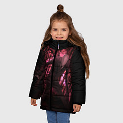 Куртка зимняя для девочки Slender: Dark Wood, цвет: 3D-черный — фото 2