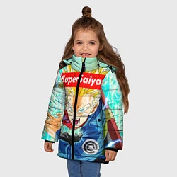 Куртка зимняя для девочки DBZ: Super Saiyan, цвет: 3D-черный — фото 2