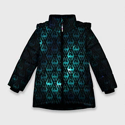 Куртка зимняя для девочки TES: Blue Pattern, цвет: 3D-черный
