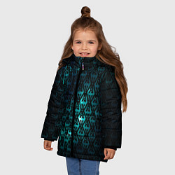 Куртка зимняя для девочки TES: Blue Pattern, цвет: 3D-светло-серый — фото 2