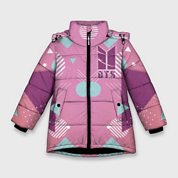 Куртка зимняя для девочки BTS Geometry, цвет: 3D-черный