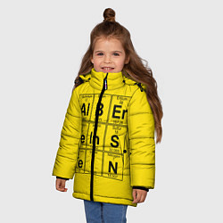 Куртка зимняя для девочки Альберт Эйнштейн, цвет: 3D-черный — фото 2