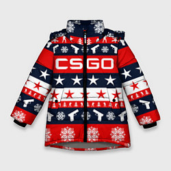 Куртка зимняя для девочки CS:GO New Year, цвет: 3D-светло-серый
