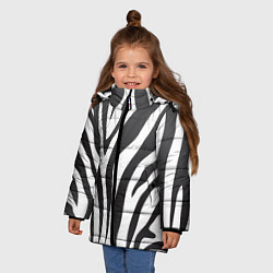 Куртка зимняя для девочки Африканская зебра, цвет: 3D-красный — фото 2