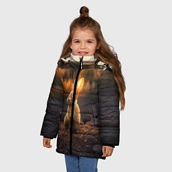 Куртка зимняя для девочки Солнечный зайчик, цвет: 3D-черный — фото 2