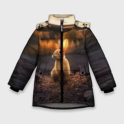 Куртка зимняя для девочки Солнечный зайчик, цвет: 3D-светло-серый