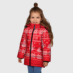 Куртка зимняя для девочки Новогодняя Лера, цвет: 3D-черный — фото 2