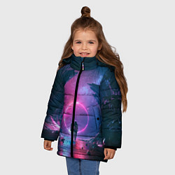 Куртка зимняя для девочки Любовь в космосе, цвет: 3D-черный — фото 2