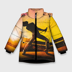 Куртка зимняя для девочки Bohemian Rhapsody, цвет: 3D-черный