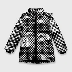 Куртка зимняя для девочки Черный камуфляж, цвет: 3D-черный