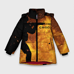 Куртка зимняя для девочки CS:GO Dark Fire, цвет: 3D-красный
