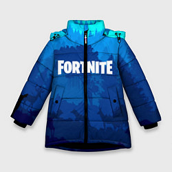 Куртка зимняя для девочки Fortnite: Blue Forest, цвет: 3D-черный