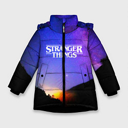 Куртка зимняя для девочки Stranger Things: Space Rising, цвет: 3D-черный