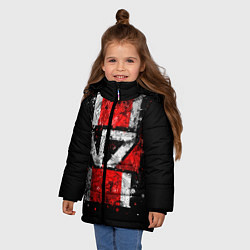 Куртка зимняя для девочки Mass Effect N7, цвет: 3D-светло-серый — фото 2