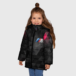 Куртка зимняя для девочки BMW M: Polygon, цвет: 3D-светло-серый — фото 2
