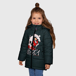 Куртка зимняя для девочки Безумный азарт, цвет: 3D-красный — фото 2