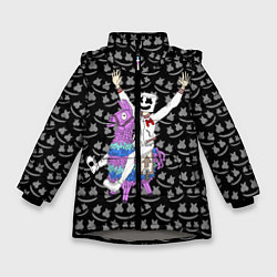 Куртка зимняя для девочки Marshmello x Llama, цвет: 3D-светло-серый
