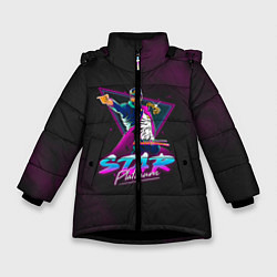 Куртка зимняя для девочки JoJo: Star Platinum, цвет: 3D-черный