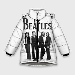 Куртка зимняя для девочки The Beatles: White Side, цвет: 3D-светло-серый