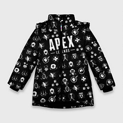 Куртка зимняя для девочки Apex Legends: Black Pattern, цвет: 3D-черный