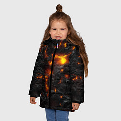 Куртка зимняя для девочки Кипящая лава, цвет: 3D-черный — фото 2