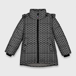 Куртка зимняя для девочки Кольчуга воина, цвет: 3D-светло-серый