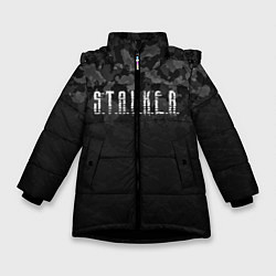 Куртка зимняя для девочки STALKER: Dark Camo, цвет: 3D-черный
