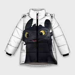 Куртка зимняя для девочки Черная фурия, цвет: 3D-светло-серый