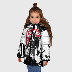 Куртка зимняя для девочки Силуэт Ведьмака, цвет: 3D-черный — фото 2