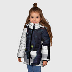 Куртка зимняя для девочки Как приручить дракона, цвет: 3D-черный — фото 2