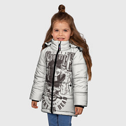Куртка зимняя для девочки Life is a camble lucky or dead, цвет: 3D-черный — фото 2