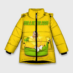 Куртка зимняя для девочки Billie Eilish: Yellow Mood, цвет: 3D-черный