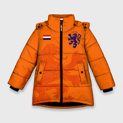 Куртка зимняя для девочки Сборная Голландии, цвет: 3D-черный