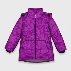 Куртка зимняя для девочки Абстракция и звёзды, цвет: 3D-светло-серый