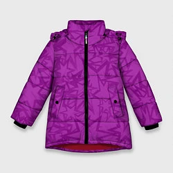 Куртка зимняя для девочки Абстракция и звёзды, цвет: 3D-красный