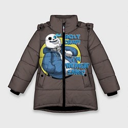 Куртка зимняя для девочки Holy Crap, цвет: 3D-черный