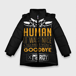 Куртка зимняя для девочки Human it was nice, цвет: 3D-черный