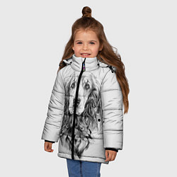 Куртка зимняя для девочки Кокер спаниель, цвет: 3D-красный — фото 2