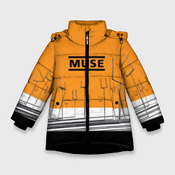 Куртка зимняя для девочки Muse: Orange Mood, цвет: 3D-черный