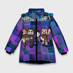 Куртка зимняя для девочки Minecraft Heroes, цвет: 3D-черный