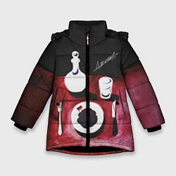 Куртка зимняя для девочки ДЖИЗУС: Нога в Ногу с Этой, цвет: 3D-черный